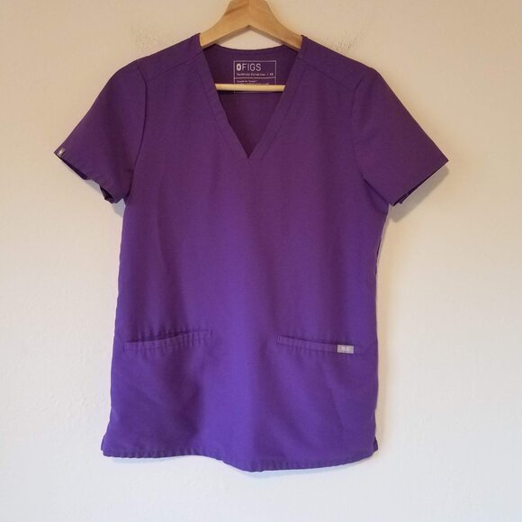 Figs Casma Three Pocket Scrub Top Purple Technical Collection Women's XS FW1100 - Picture 2 of 8